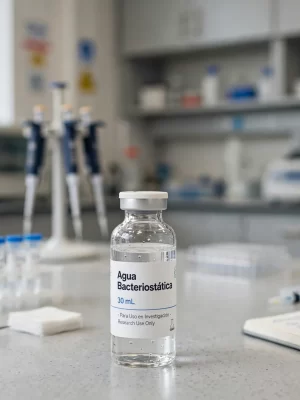 Agua Bacteriostática 30ml con alcohol bencílico 0.9% para reconstitución de péptidos