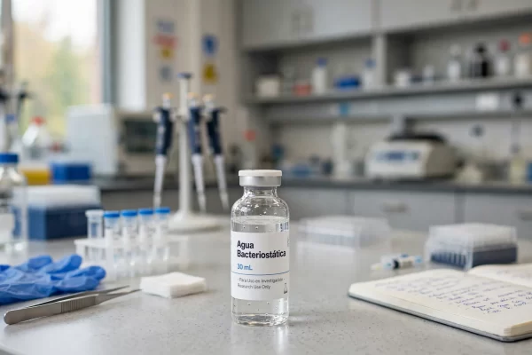 Agua Bacteriostática 30ml con alcohol bencílico 0.9% para reconstitución de péptidos