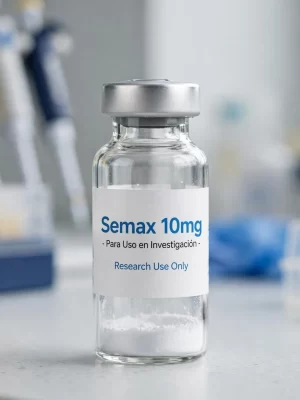 Vial de Semax 10mg péptido liofilizado para uso en investigación