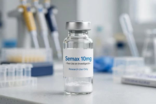 Vial de Semax 10mg péptido liofilizado para uso en investigación