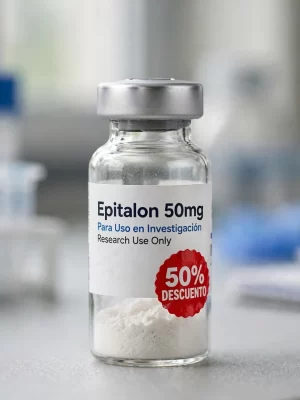 Epitalon 50mg con 50% Descuento - Péptido Liofilizado para Investigación Vial de Epitalon 50mg péptido liofilizado con 50% de descuento para uso en investigación