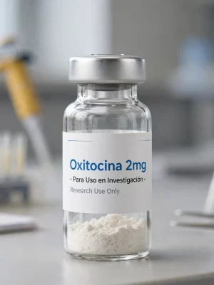Vial de Oxitocina 2mg péptido liofilizado para uso en investigación de laboratorio