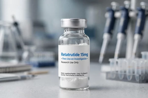 Vial de Retatrutide 15mg precio Retatrutida péptido liofilizado alta pureza