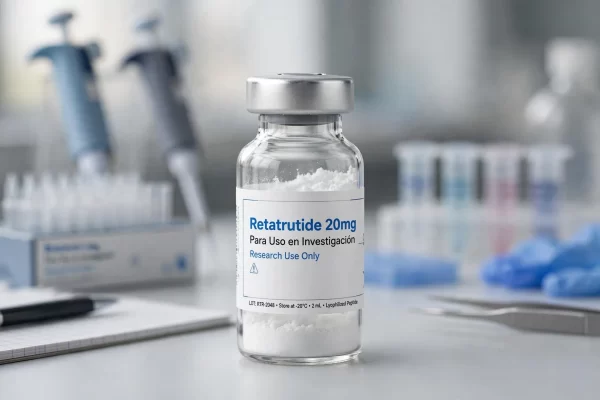 Vial de Retatrutide 20mg comprar Retatrutida péptido triple agonista liofilizado